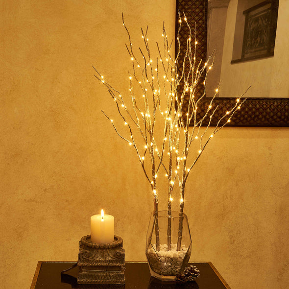 Lighted Twigs Silver for Christmas Decorations Wholesale Custom