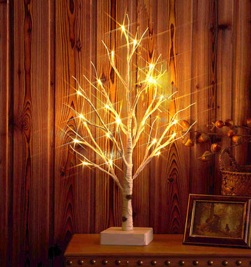 Lighted Birch Tree 24 LED 18IN Battery Operated with Timer