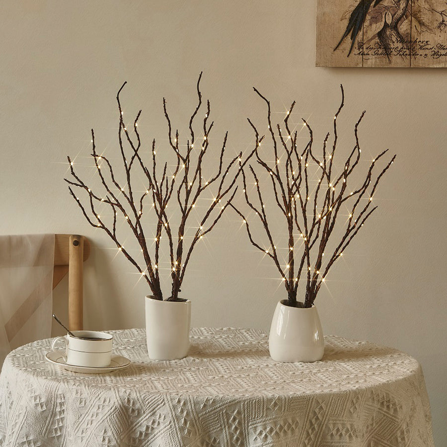  Lighted Branches 18IN 70 Warm White LED with Timer Twig Lights Battery Operated - HAIRUI