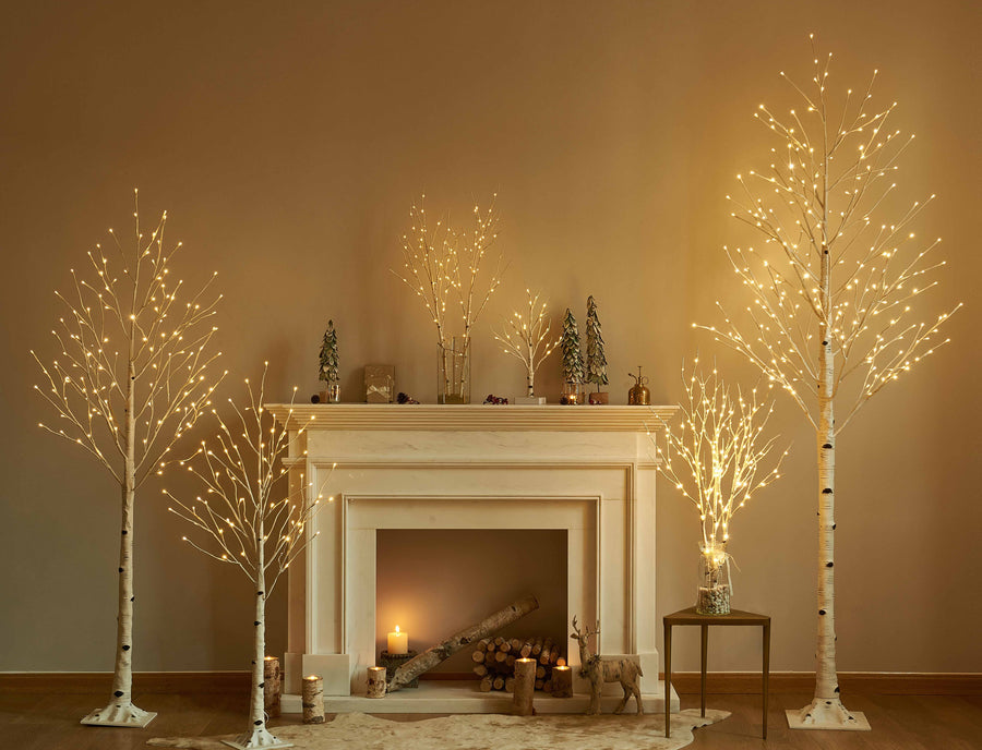 Pre Lit Artificial Twig Birch Branch with Fairy Lights 32IN 150 LED Plug inIndoor Outdoor Use (Vase Excluded) - HAIRUI