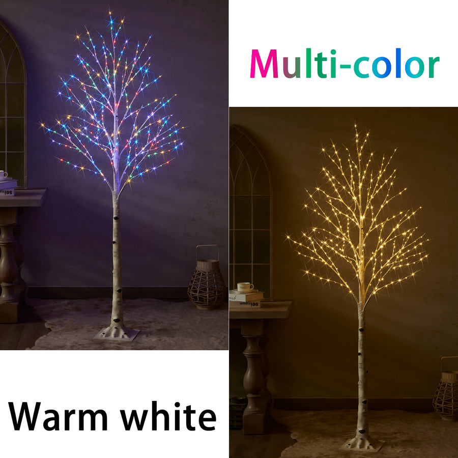 Fudios Lighted Birch Trees for Decoration 6FT Light up 330 LED Faux White Tree Plug in Artificial White Christmas Decor for Home Inside Xmas Wedding Party Gift Outdoor