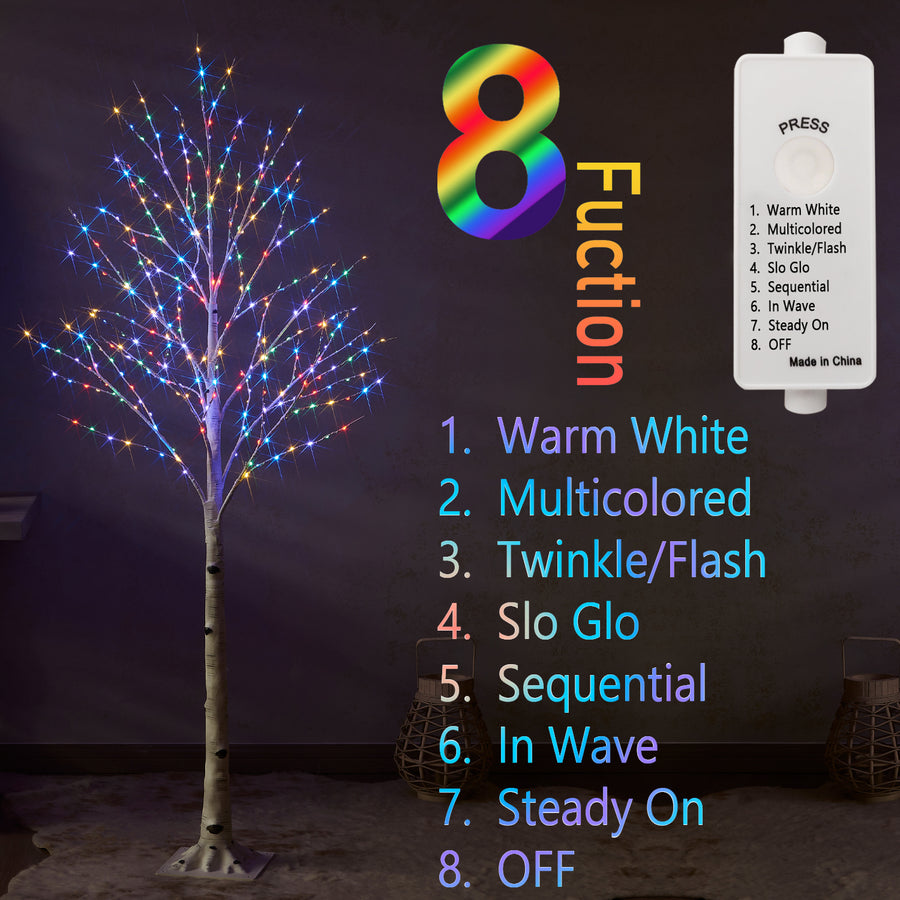Fudios Lighted Birch Trees for Decoration 6FT Light up 330 LED Faux White Tree Plug in Artificial White Christmas Decor for Home Inside Xmas Wedding Party Gift Outdoor
