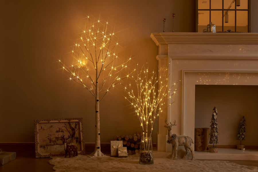 Pre Lit Artificial Twig Birch Branch with Fairy Lights 32IN 150 LED Plug inIndoor Outdoor Use (Vase Excluded) - HAIRUI