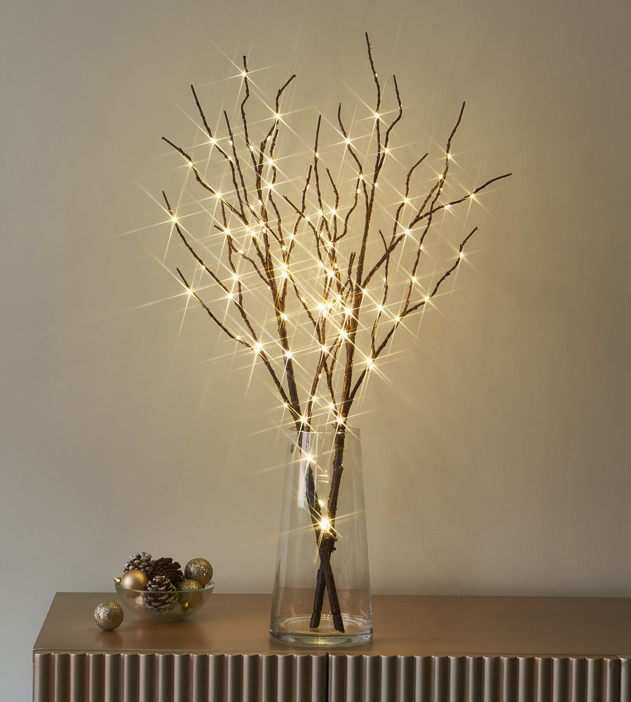 Hairui Lighted Artificial Birch Tree Branch with Fairy Lights 32IN 100 LED Battery Operated for Christmas Home Decoration (Vase Excluded) - HAIRUI