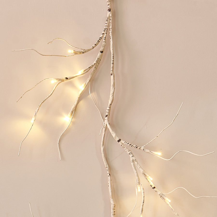 Hairui Lighted Birch Garland 6FT 48 LED Battery Operated with Timer - HAIRUI