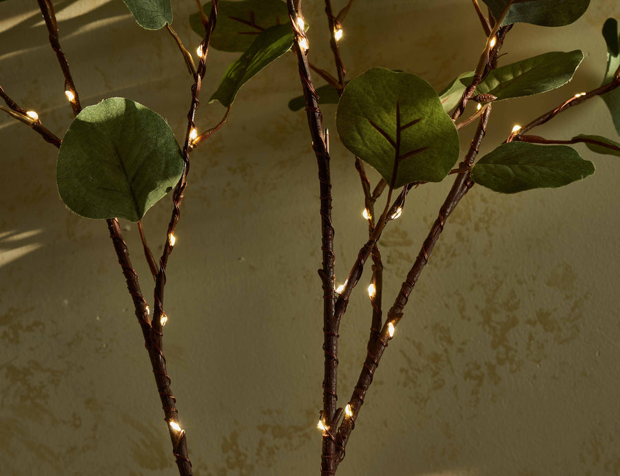 Lighted Eucalyptus Branches with Timer 24IN 36 LED Battery Operated for Wedding Christmas Party Home Spring Decor (Vase not Included) - HAIRUI