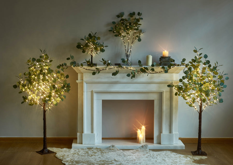 Lighted Eucalyptus Branches for Wedding Christmas Home Decor