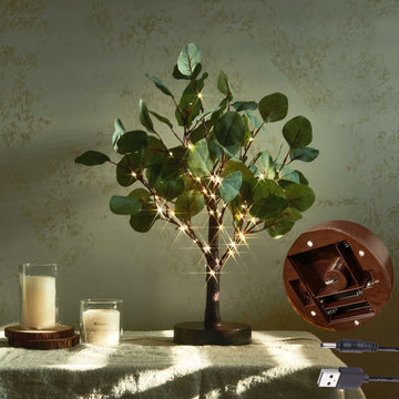 Lighted Tabletop Eucalyptus Tree for Home Decor