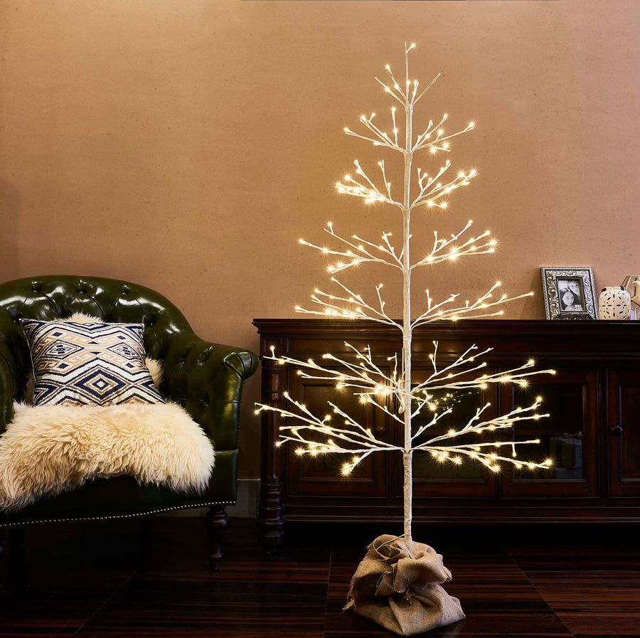White Christmas Tree with Lights 5FT Wholesale Custom