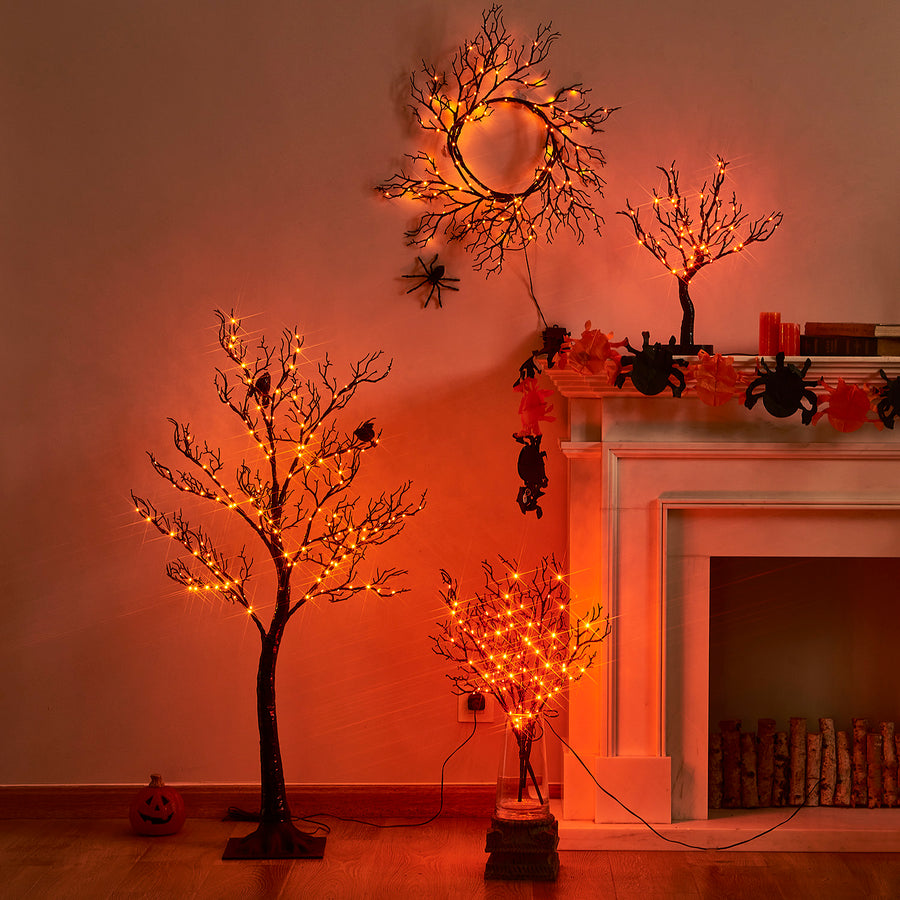 Pre Lit Halloween Tree 4FT 150 Orange Lights