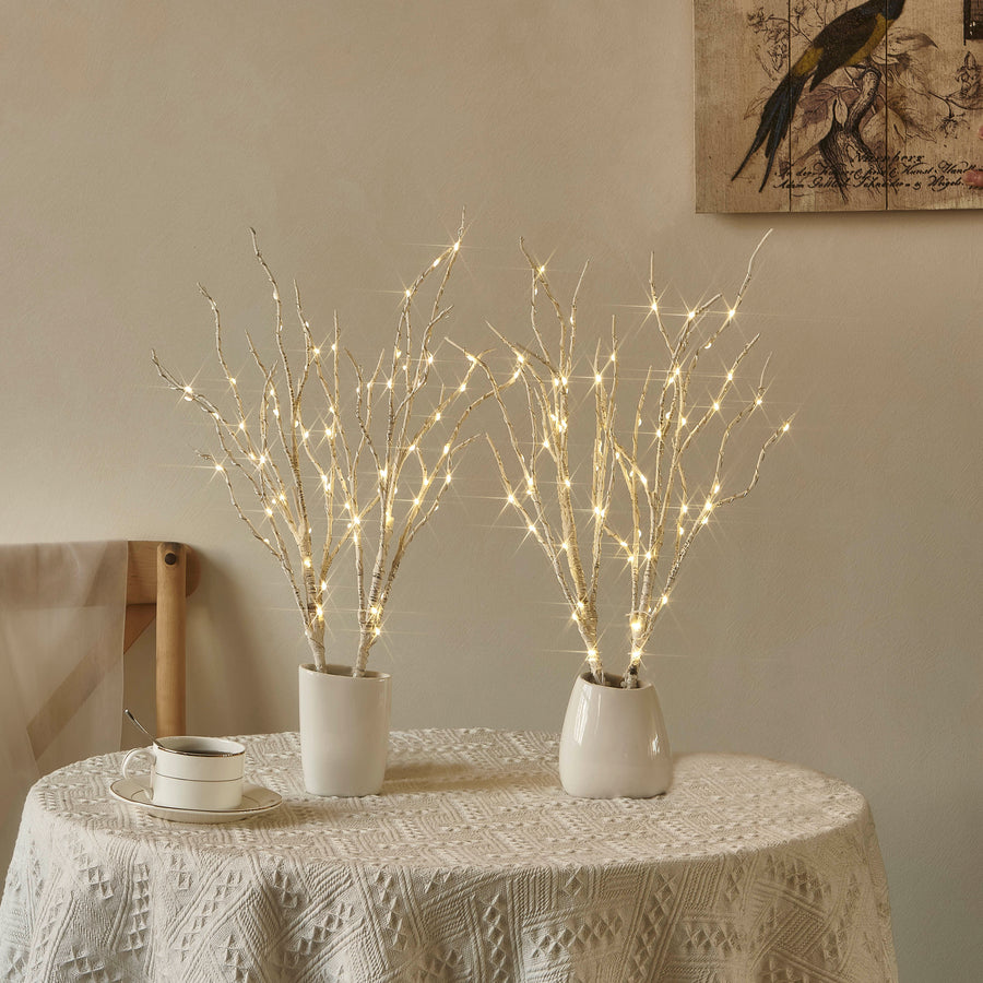 Hairui Lighted Birch Branches with Timer for Christmas Party Wedding Decor