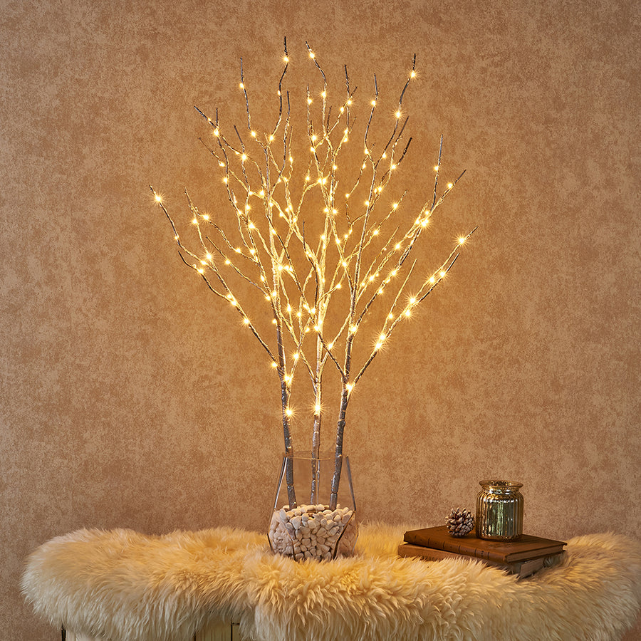 Lighted Twigs Silver for Christmas Decorations Wholesale Custom