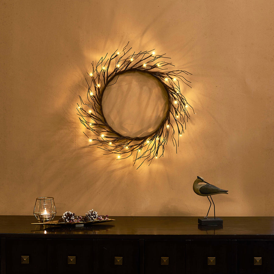 Lighted Wreath Brown for Christmas Decorations Wholesale Custom