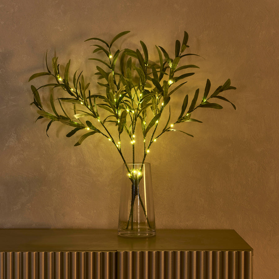 Lighted Olive Tree Branches with Timer Battery Operated