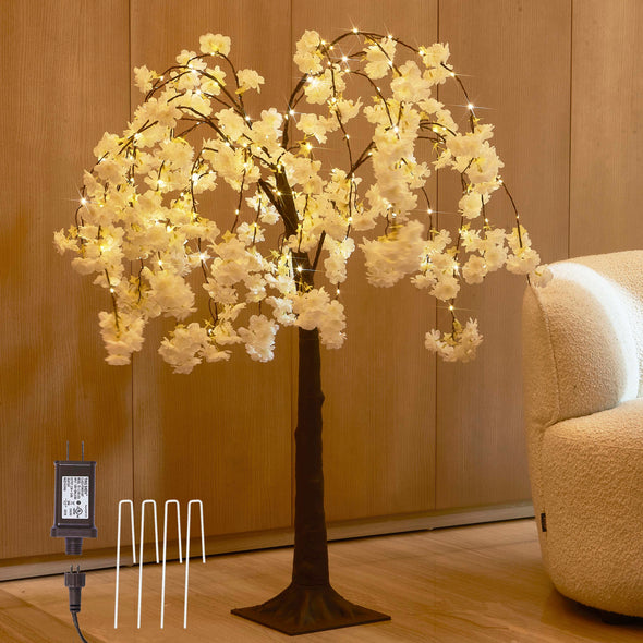 Pre Lit Cherry Blossom Tree White 4FT Wholesale Custom